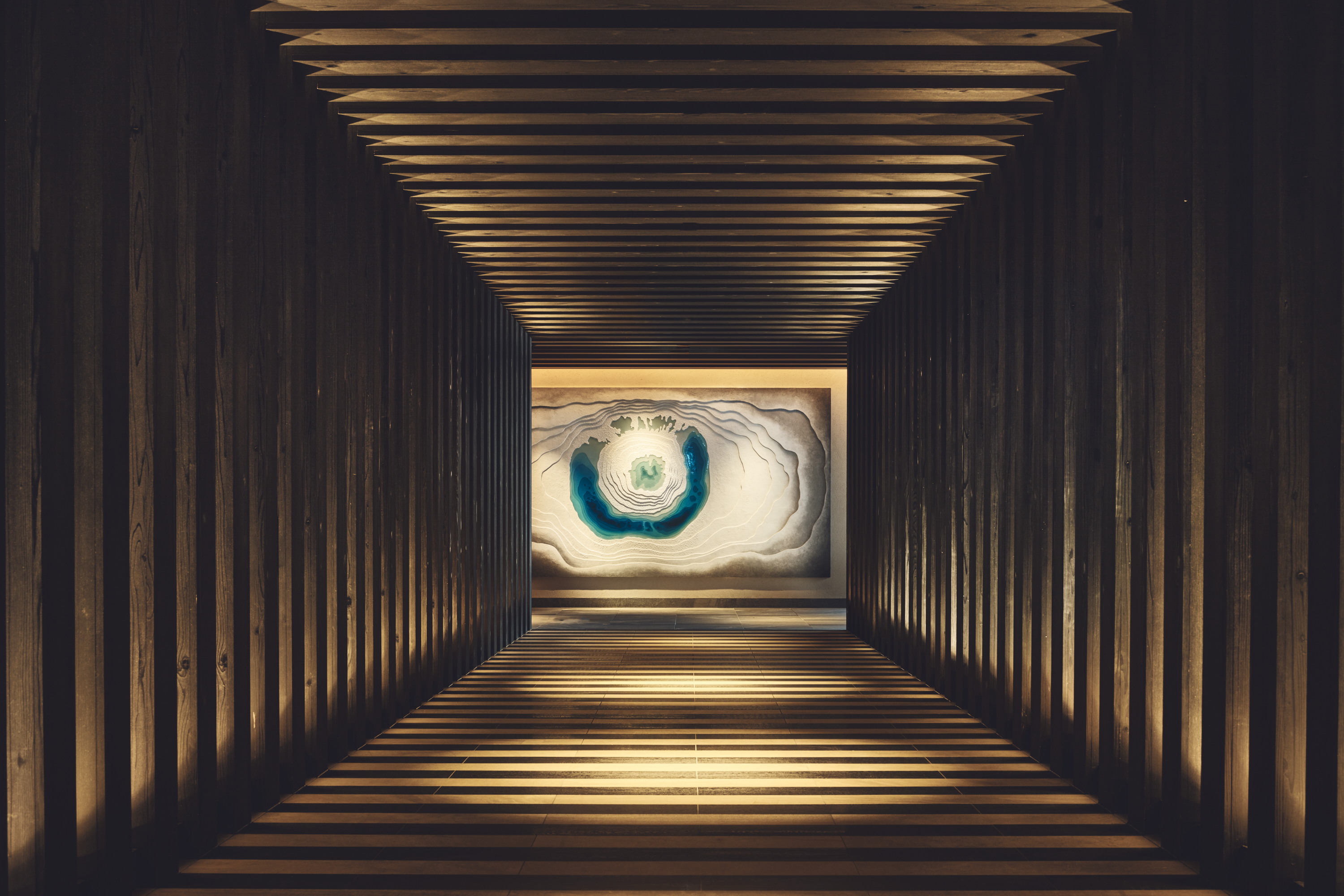 Dragon Eye art installation in the corridor of ANA InterContinental Appi Kogen